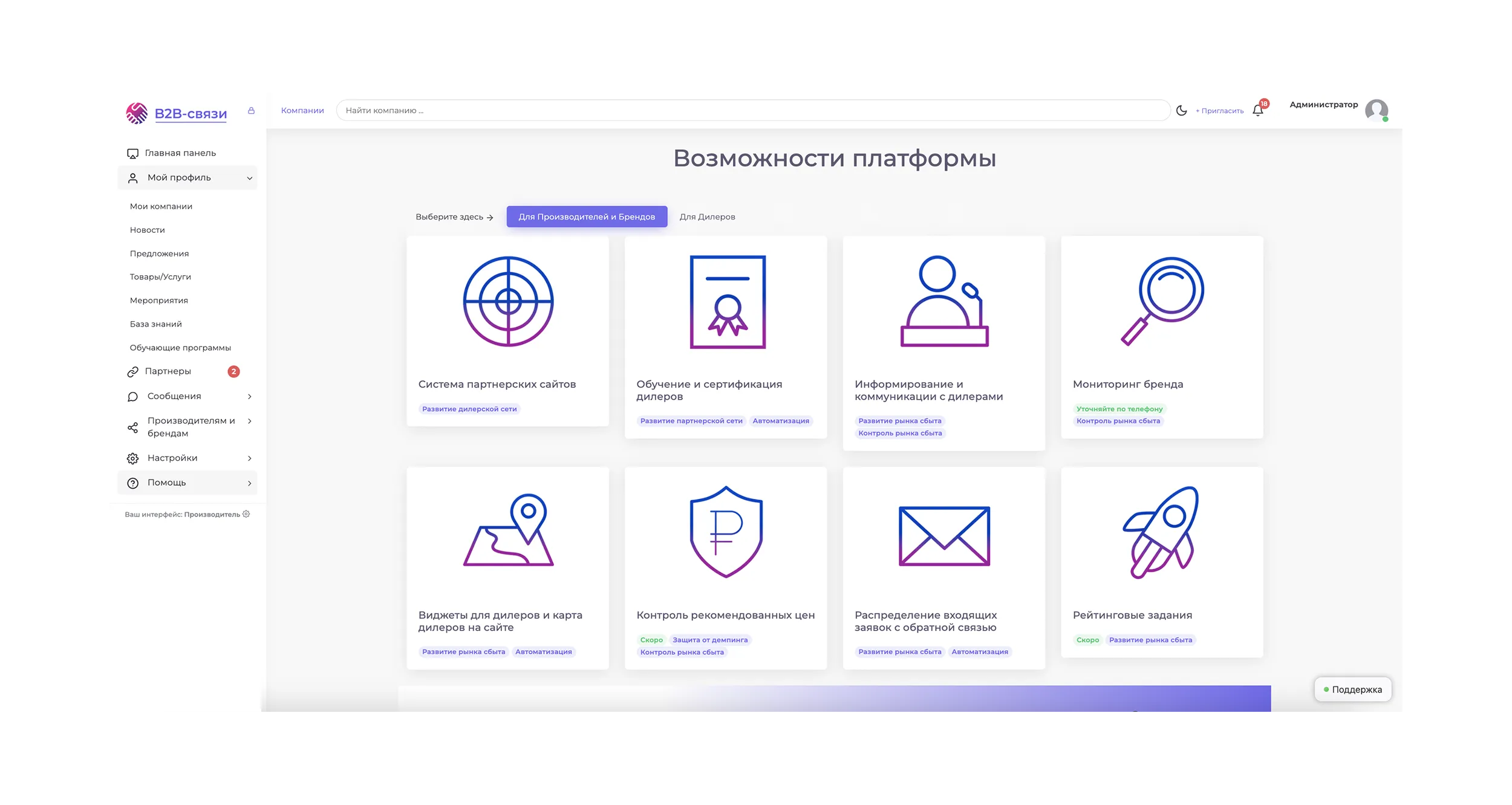B2B-связи вход в портал